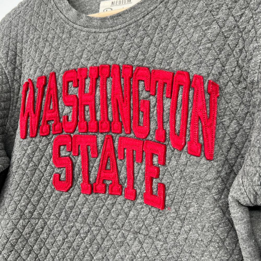 Pressbox Washington State University Quilted Sweatshirt Cougars Women Medium WSU - Picture 2 of 8